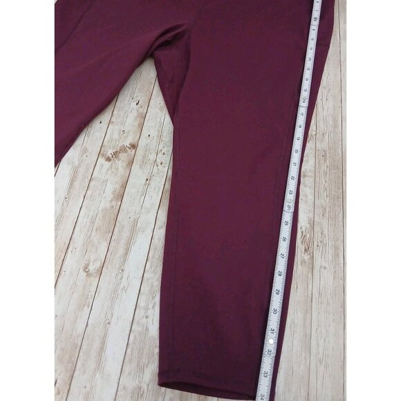 Torrid Active Size 3 / 3X Womens Leggings Burgundy Side Pockets High Waist, EUC! - Picture 6 of 8